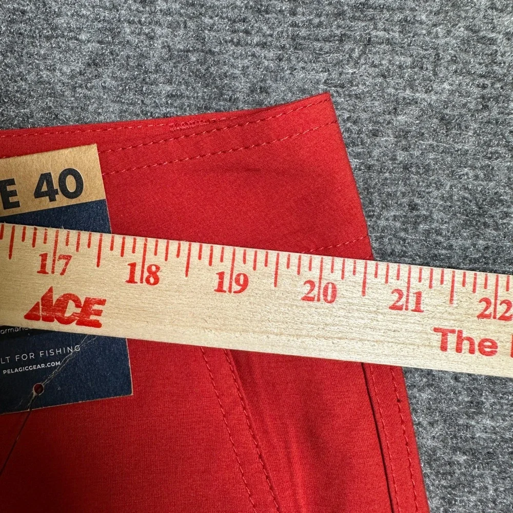 NWT Pelagic Deep Sea US Angler Fishing Shorts Red Grey Water Activated Mens 40